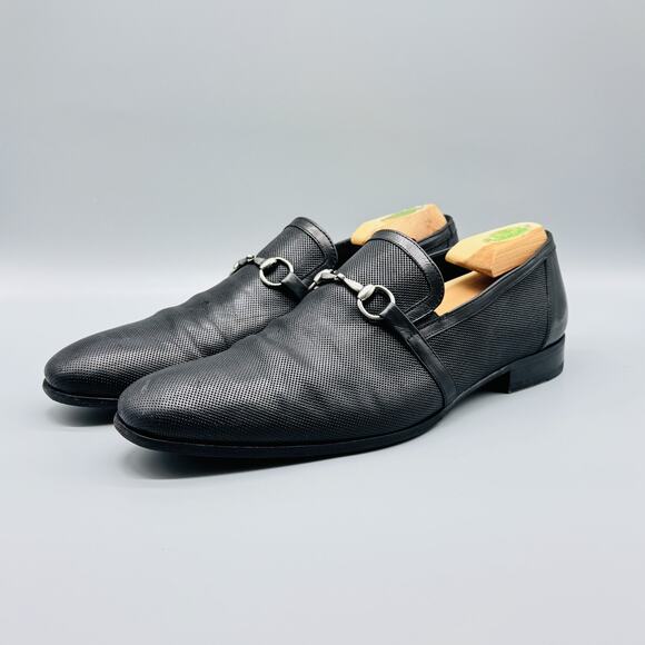 Mezlan Shoes Mens 11.5 Black Leather Horseit Loafers Slip On Dress Formal Italy main image 6